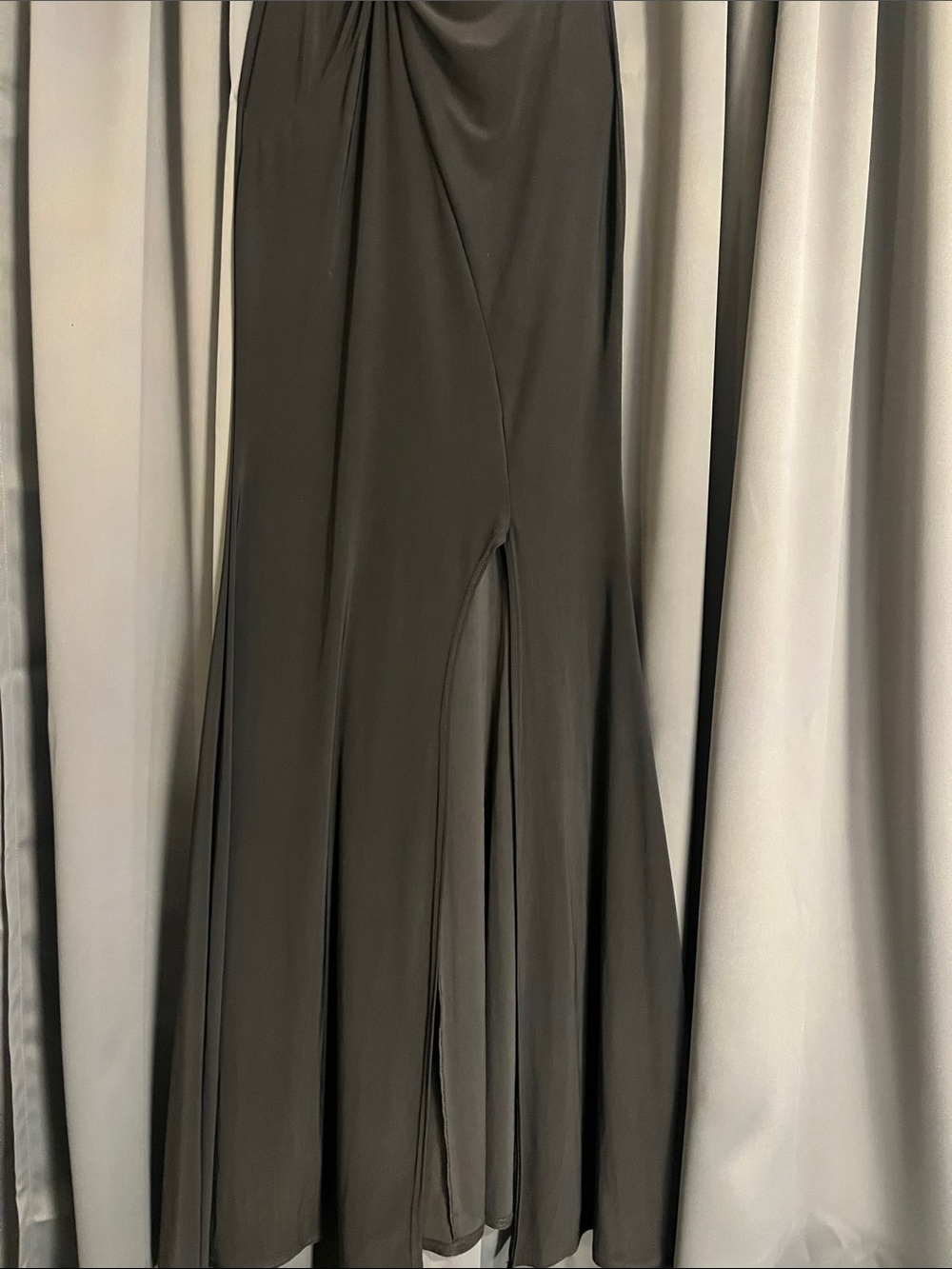 One-Shoulder Black Ruched Evening Dress - Picture 5 of 9